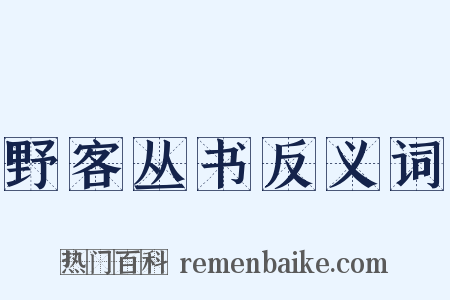 野客丛书反义词是什么意思的图片